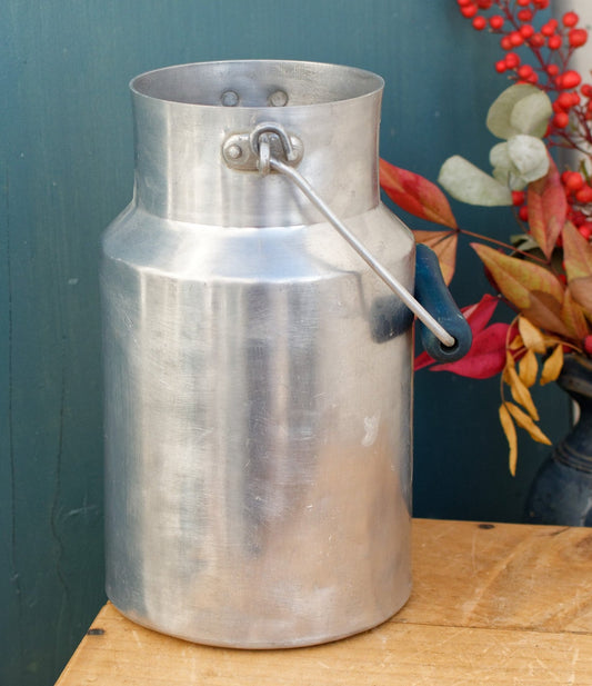 French Vintage ALUMINUM PUR Milk Churn Pot Pail 1 1/2 Litres French Farmhouse Decorative Milk Pot  Made in France