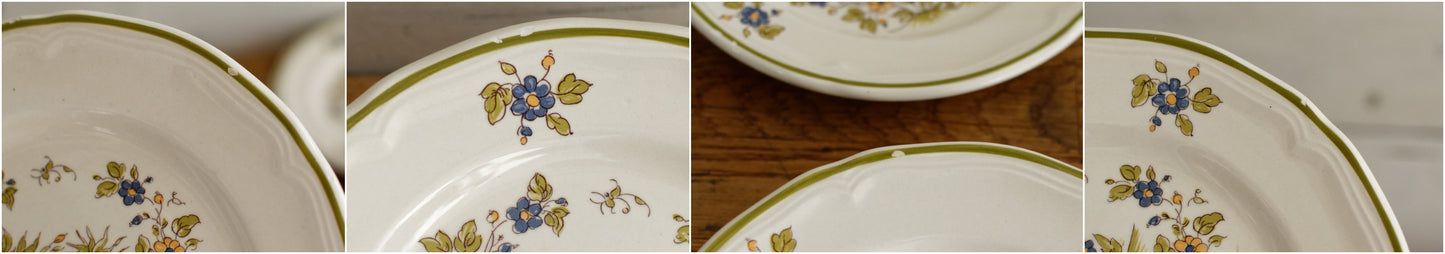 French Vintage Collectible Ironstone Small Plate Moustiers Cléry Terre de fer en Faience