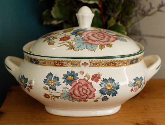 ORIENT from the Dynasty Collection Myott Staffordshire English Vintage Ironstone Polychrome Soup Tureen Soupiere Vegetable Dish Made in England