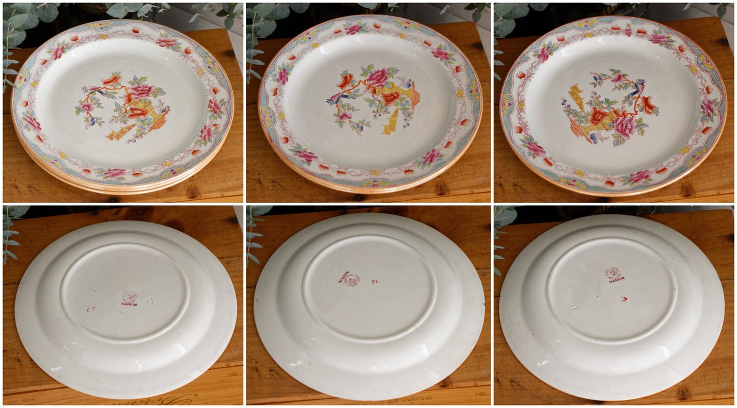 Vintage Polychrome Ceramic Ironstone Dinner Plate NANKIN and was made by famous Dutch maker of Earthenware Société Céramique Maestricht
