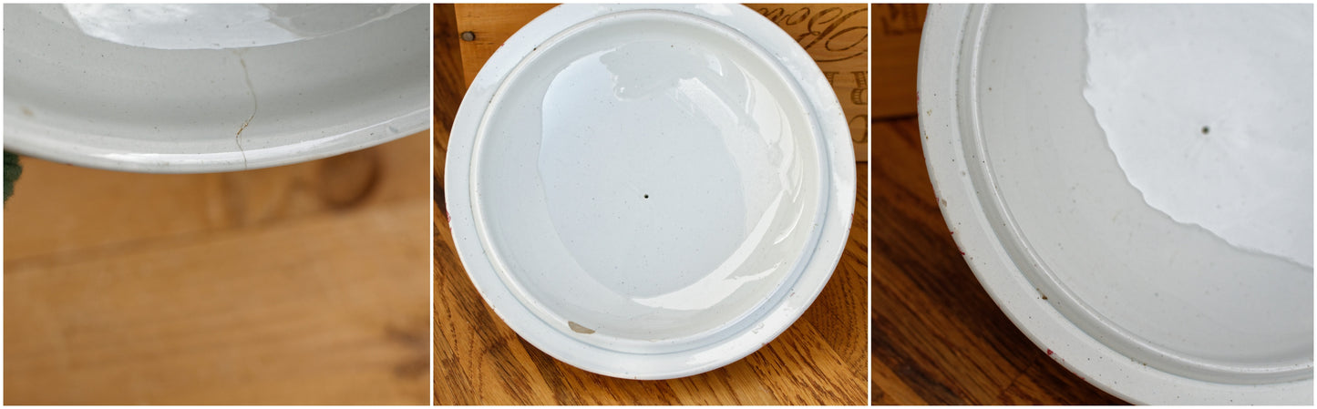 French Antique Ironstone Red Transferware Soup Tureen Soupiere Terre de Fer en Faience