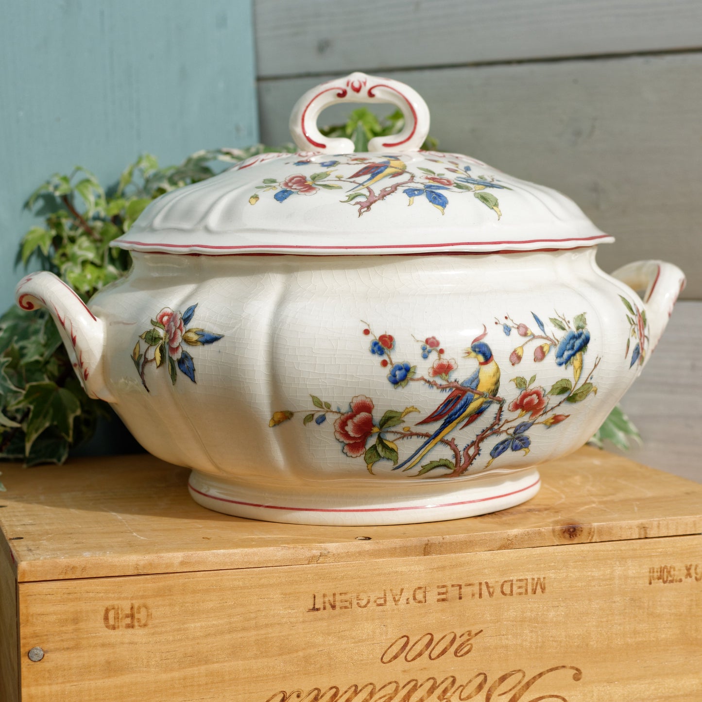 1950s ~ "PHOENIX" VILLEROY & BOCH ~ French German Vintage Floral Ironstone Soup Tureen "Soupiere" ~ Terre de Fer