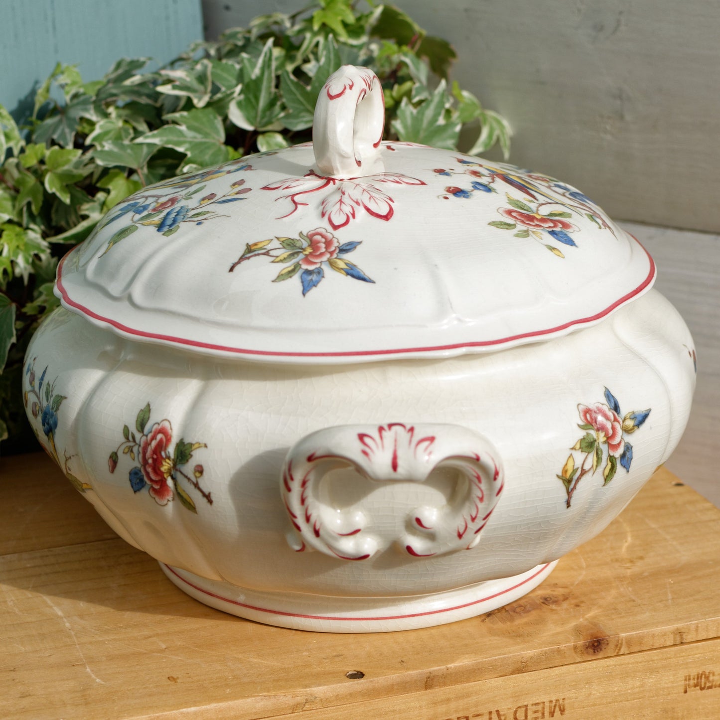 1950s ~ "PHOENIX" VILLEROY & BOCH ~ French German Vintage Floral Ironstone Soup Tureen "Soupiere" ~ Terre de Fer