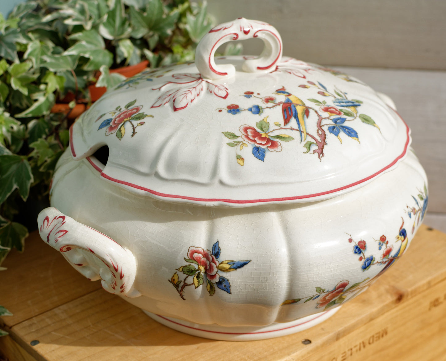 1950s ~ "PHOENIX" VILLEROY & BOCH ~ French German Vintage Floral Ironstone Soup Tureen "Soupiere" ~ Terre de Fer