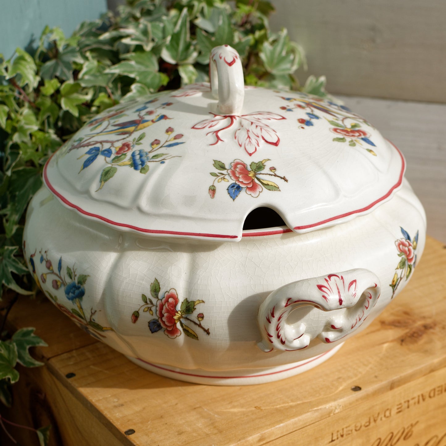 1950s ~ "PHOENIX" VILLEROY & BOCH ~ French German Vintage Floral Ironstone Soup Tureen "Soupiere" ~ Terre de Fer
