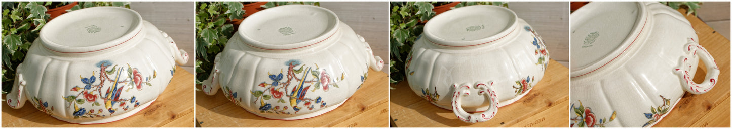 1950s ~ "PHOENIX" VILLEROY & BOCH ~ French German Vintage Floral Ironstone Soup Tureen "Soupiere" ~ Terre de Fer