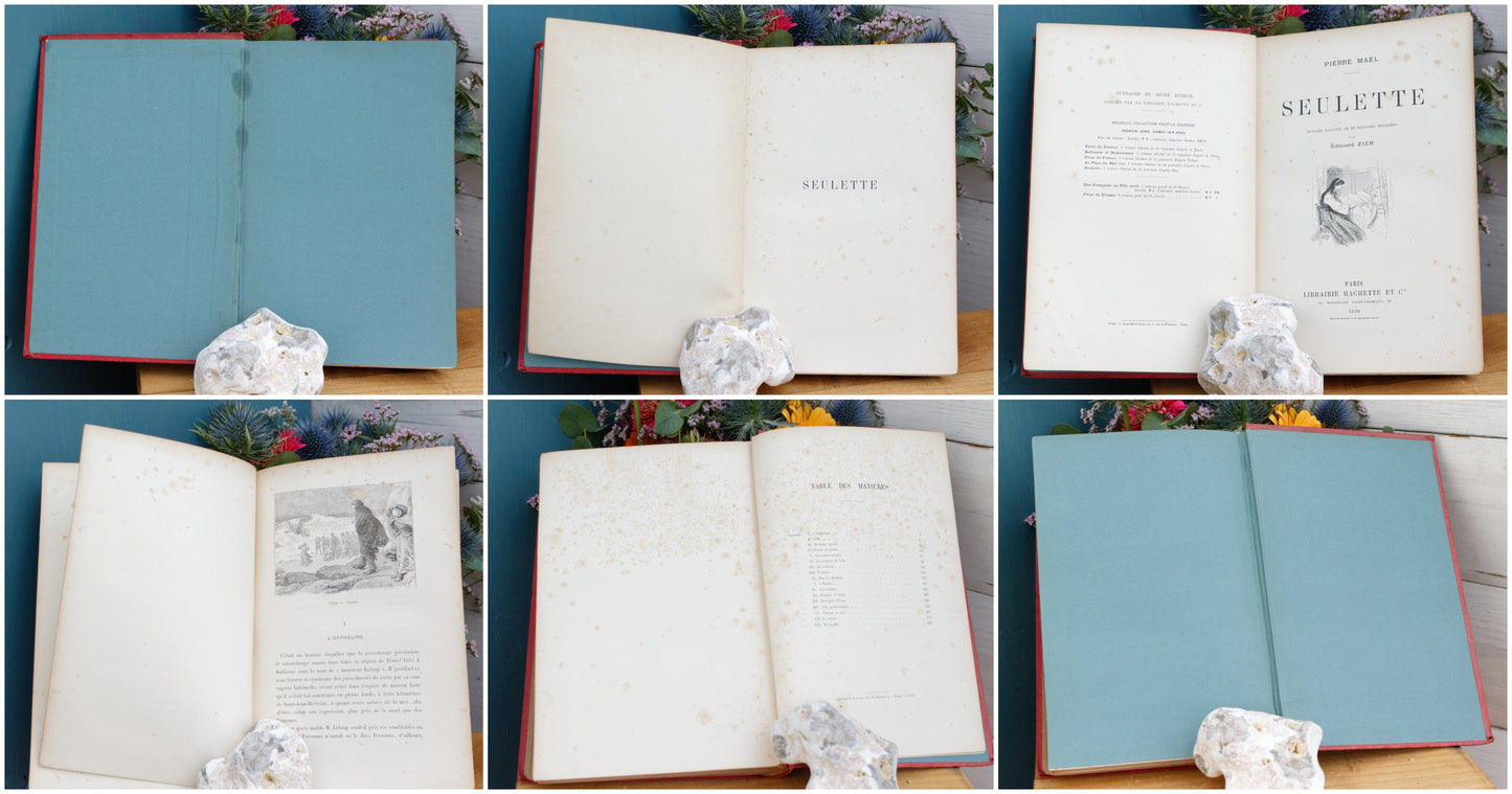 1899 SEULETTE by Piere Mael HACHETTE et Cie French Antique Collectible First Edition Illustrated Polychrome Hardcover Book Novel Gilded Cartonnage Livre