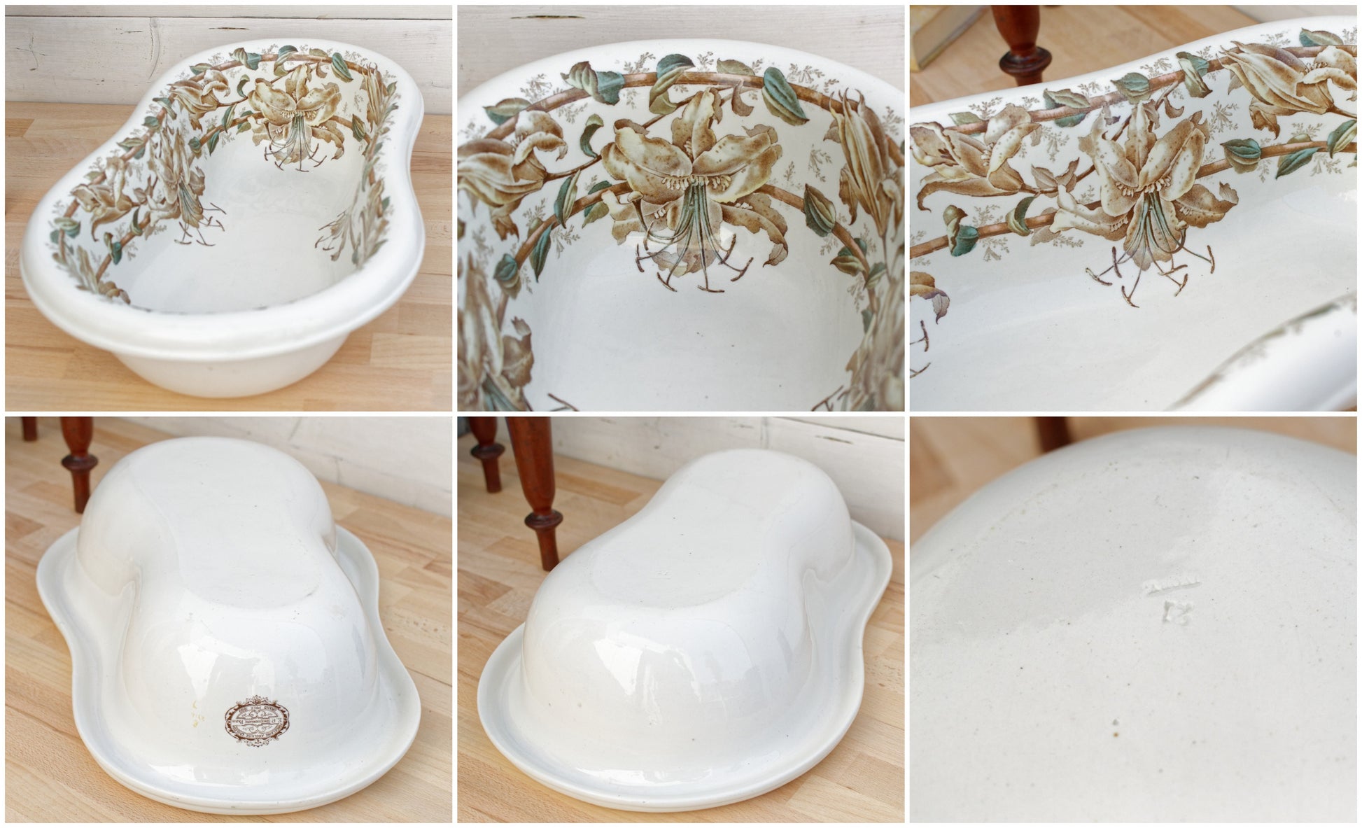 French Bidet Porcelaine Anglaise Cauldon EP Concessionaire Paris Grand Prix 1889 P.Puech Bordeaux