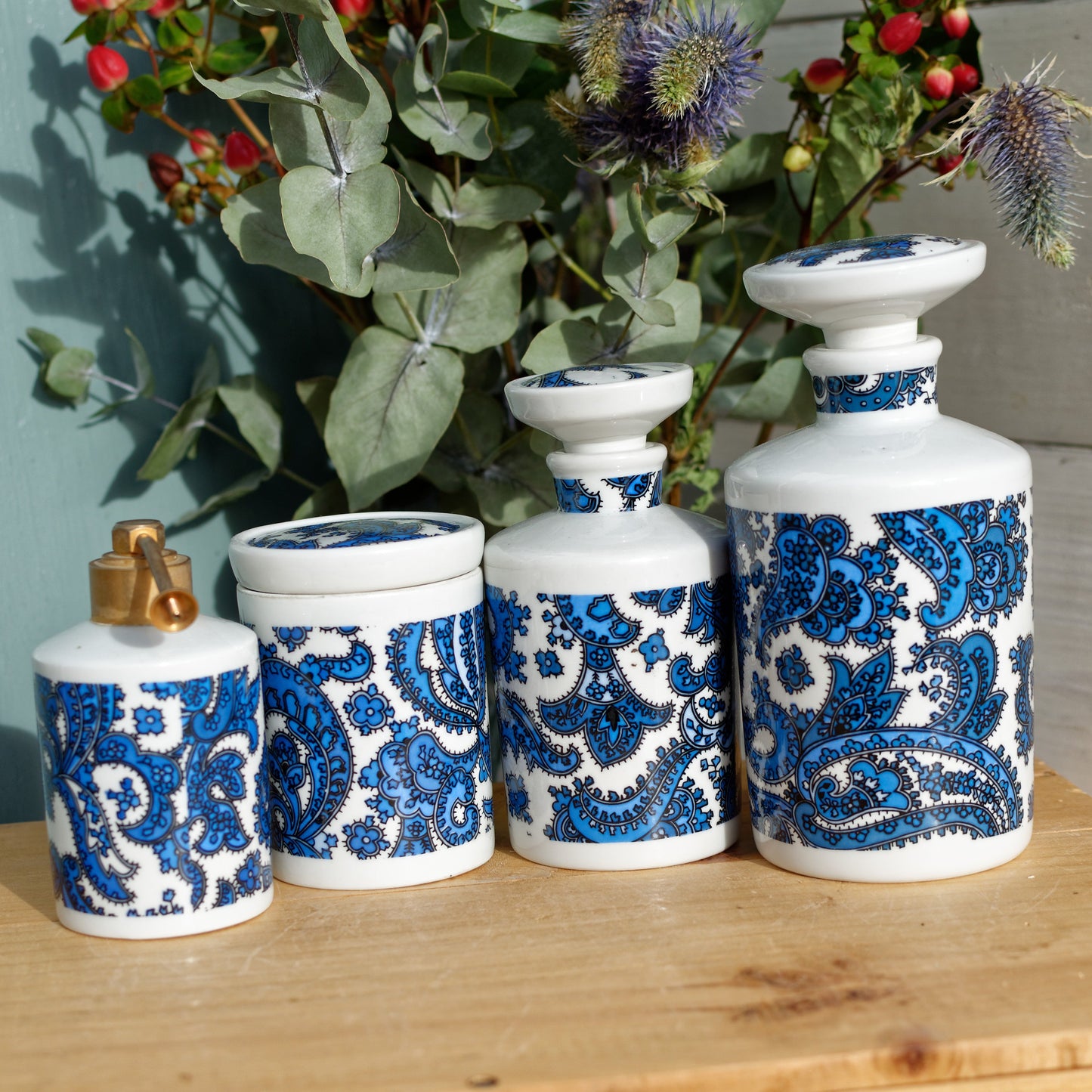 Porcelaines Champs-Elysees French Vintage Fine Porcelain Baroque Style Toiletry Set Paris, France