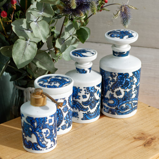 Porcelaines Champs-Elysees French Vintage Fine Porcelain Baroque Style Toiletry Set Paris, France