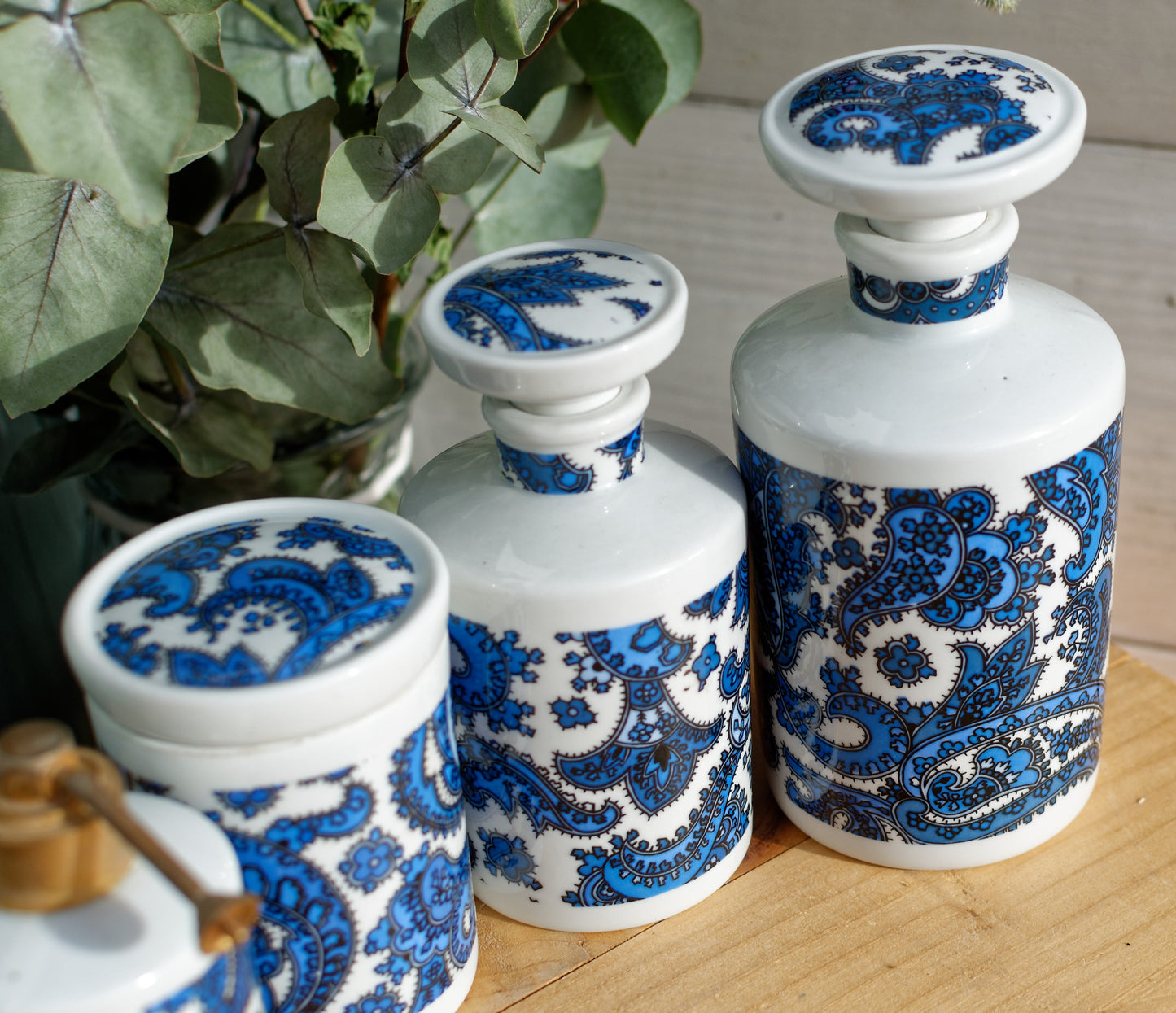 Porcelaines Champs-Elysees French Vintage Fine Porcelain Baroque Style Toiletry Set Paris, France