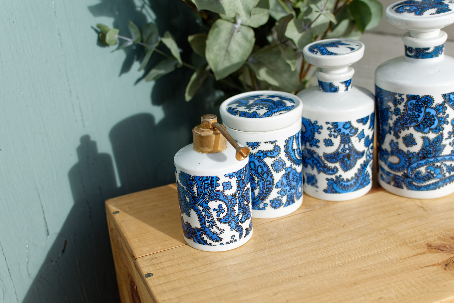 Porcelaines Champs-Elysees French Vintage Fine Porcelain Baroque Style Toiletry Set Paris, France