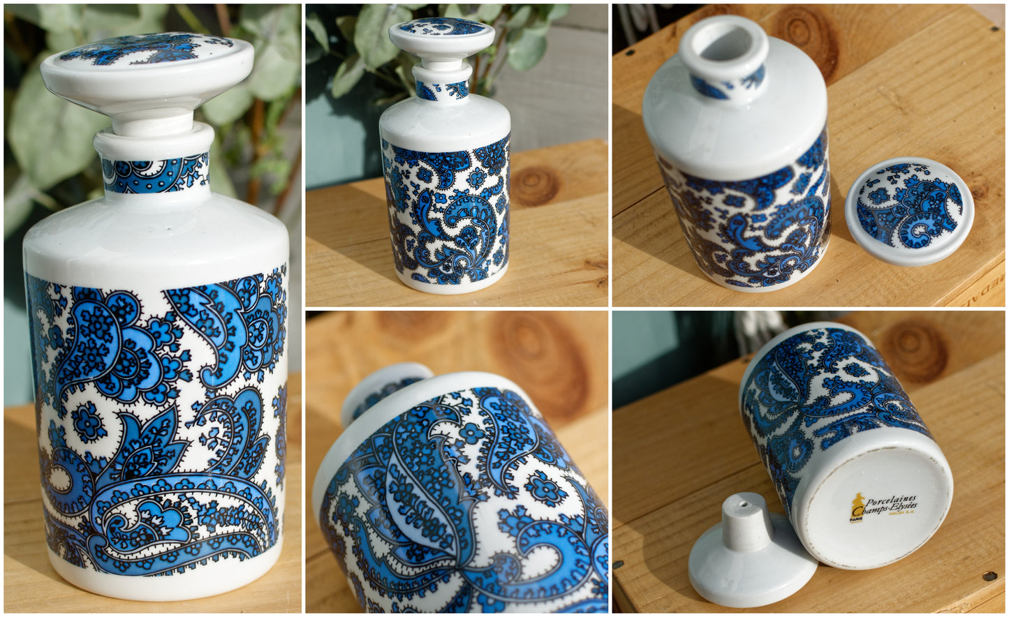 Porcelaines Champs-Elysees French Vintage Fine Porcelain Baroque Style Toiletry Set Paris, France
