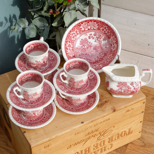 1970年代~ビレロイ&ボッホ・メトラッハ・ザール作「RUSTICANA」~ドイツヴィンテージ鉄石磁器部分コーヒーティーサービス~ドイツ製