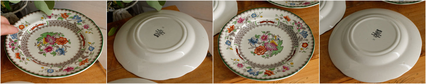 CHINESE ROSE COPELAND SPODE 2/9253J Collectible English Antique Ironstone Plate Terre de Fer