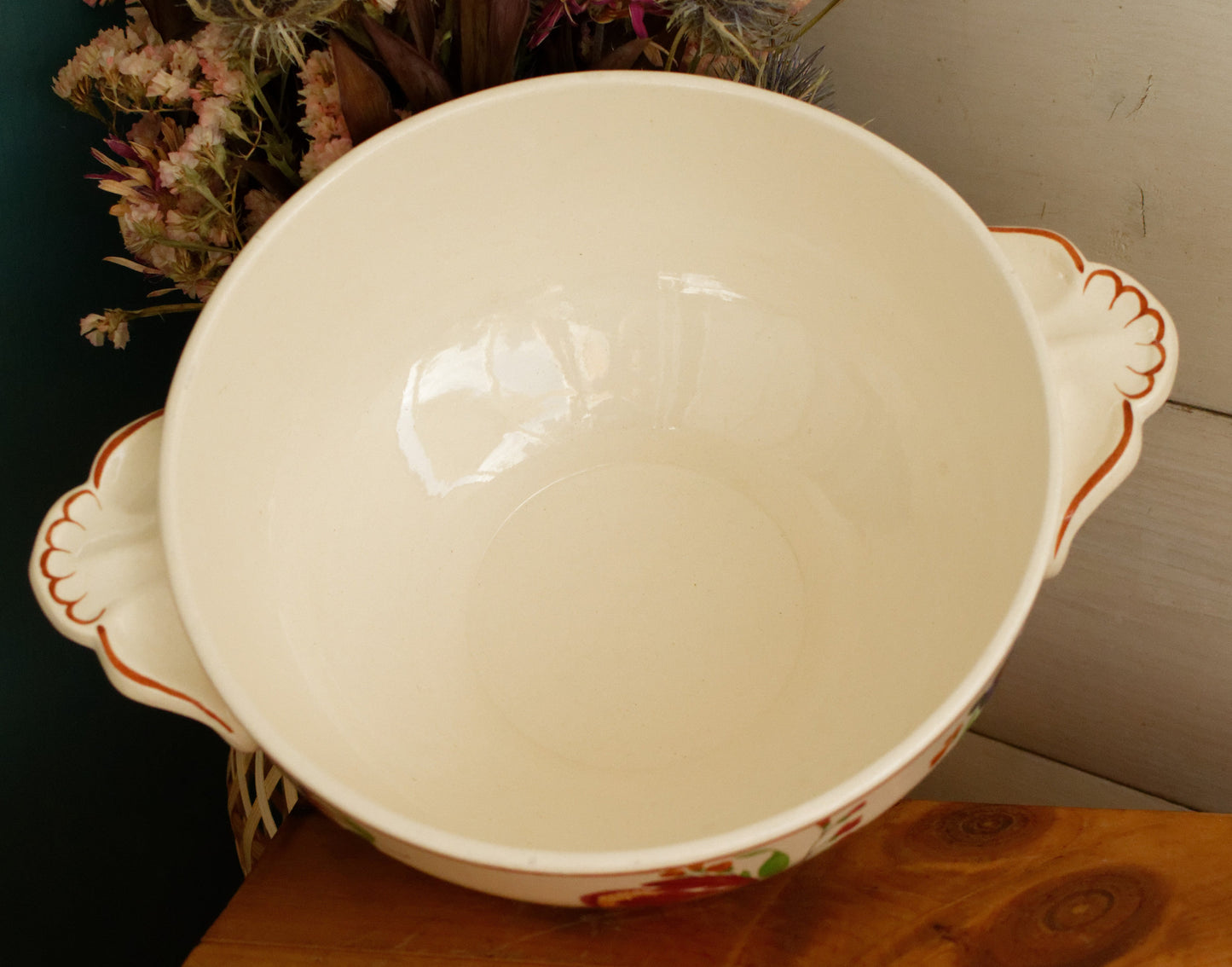 ST AMAND Ste des Etablissement de Ceramique French Vintage Hand-Painted Ironstone Polychrome Soup Tureen Soupiere Terre de fer faience