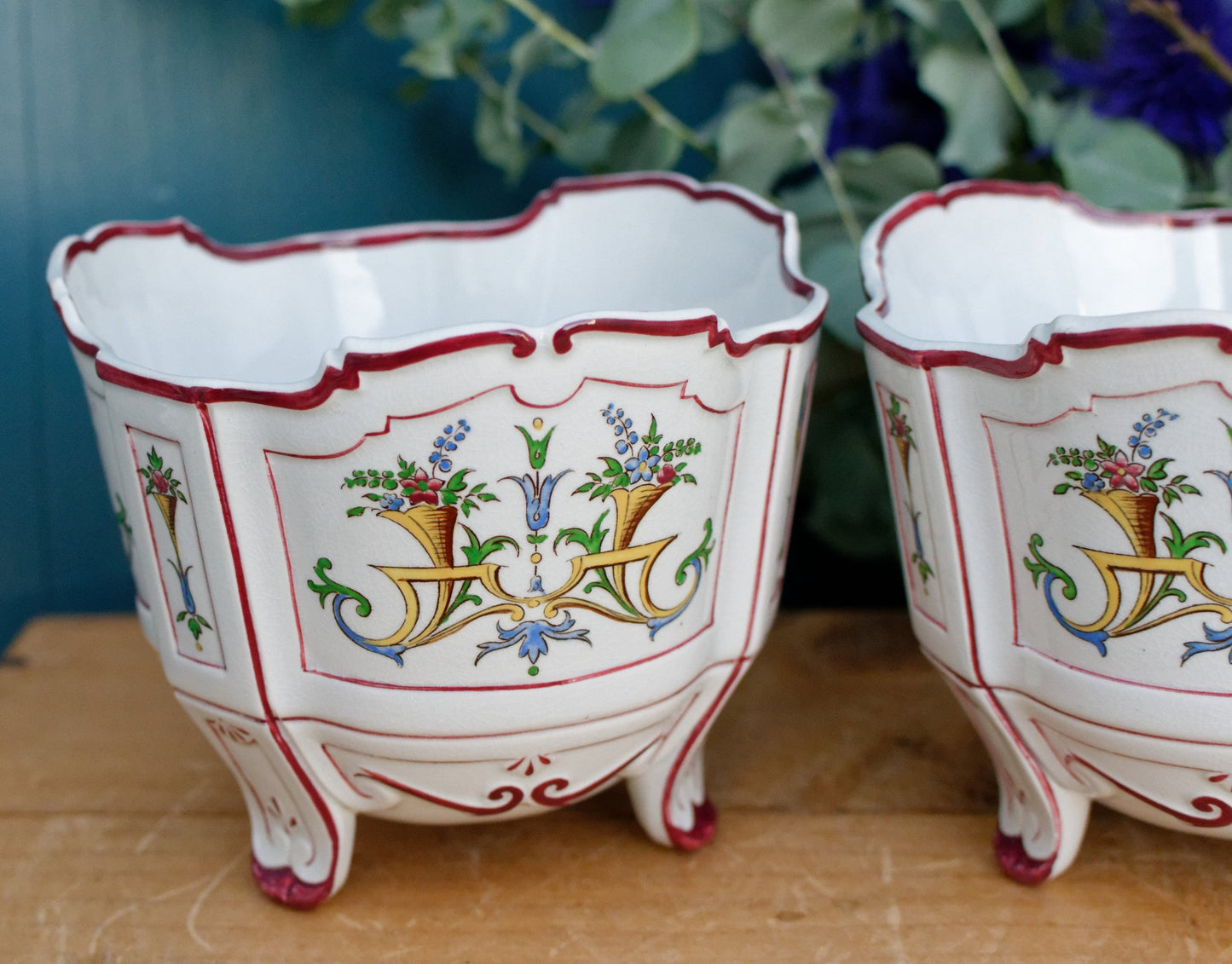 Sarreguemines U&C Faience Terre de Fer Garden Planters