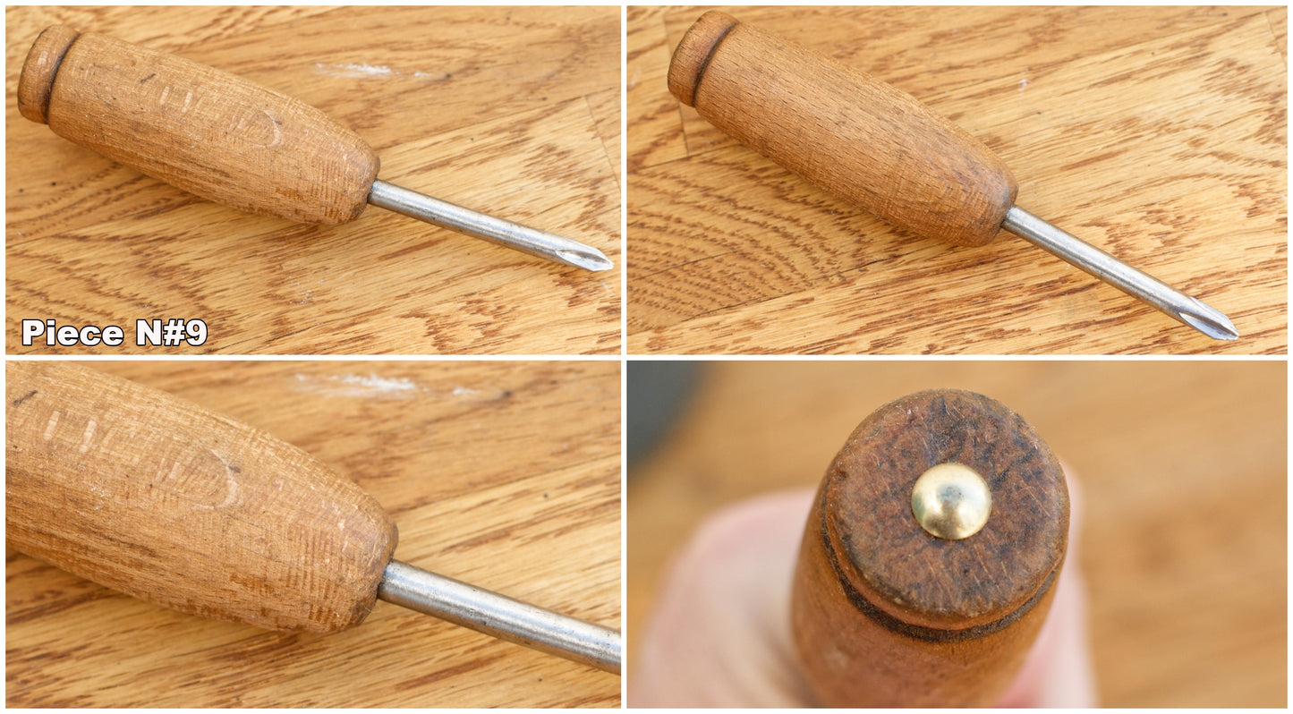 Antique Wooden Handle Craftsmans Screwdriver Vintage Phillips Head Flat Edge Farmhouse Manual Tool