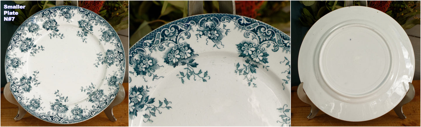 1920s ~ "Ste ANONYME" Saint Amand et Hamage Nord ~ French Antique Ironstone Blue Transferware Plate ~ Terre de fer en Faience