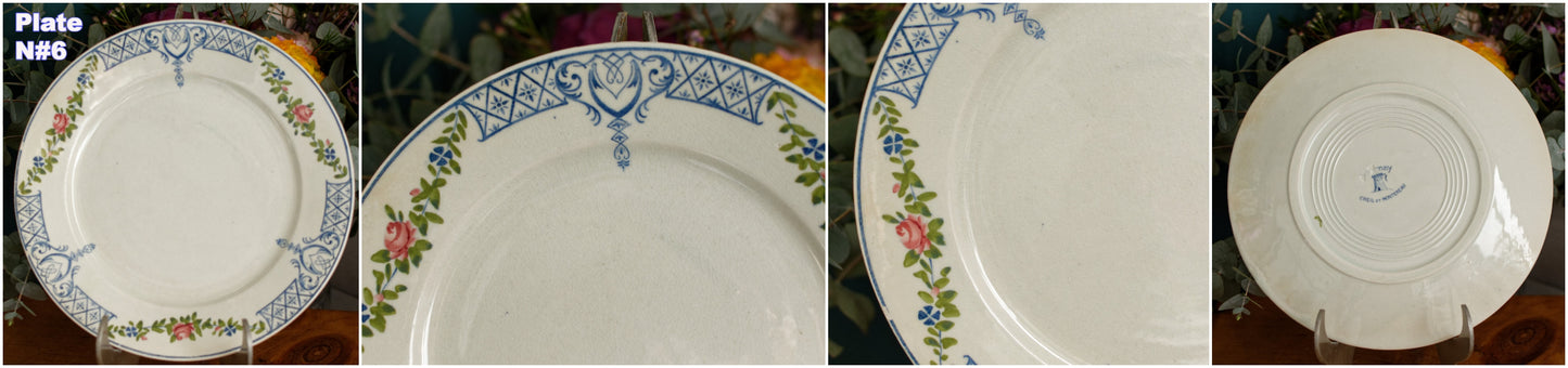 TOURNAY Depose CREIL et MONTEREAU (CM) French Antique Ironstone Small Plate Terre de Fer faience