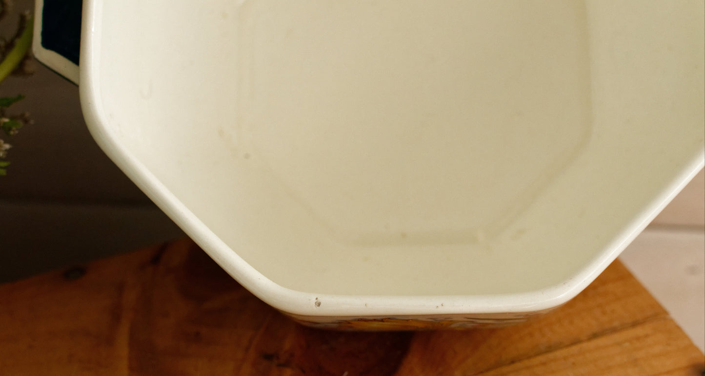 TULIPES Boch Freres (BF) La Louviere Belgian Antique Ironstone Polychrome Soup Tureen Soupiere Terre de Fer en Faience