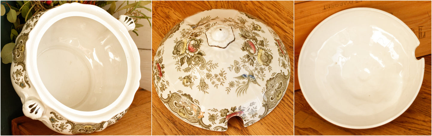 1960s ~ "WINDSOR" Ridgway of STAFFORDSHIRE England 1792 ~ English Vintage Ironstone Porcelain Soup Tureen Covered Serving Piece