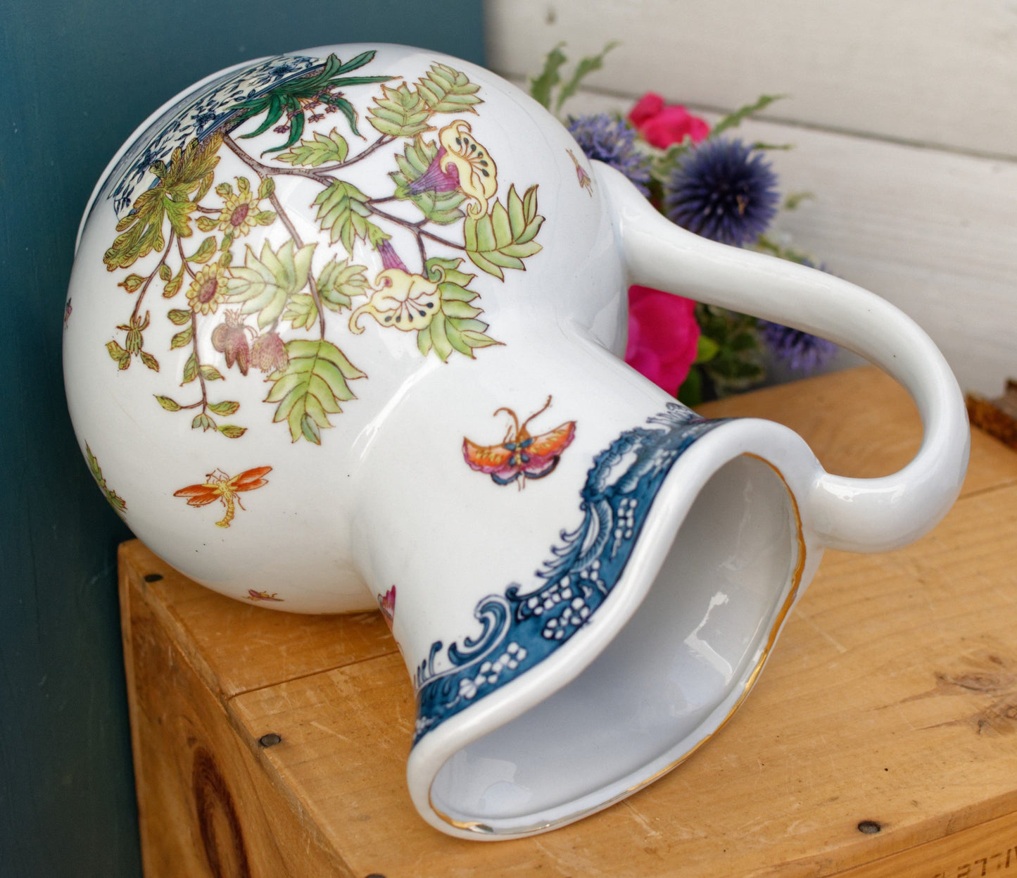 1990s WL Wong Lee 1896 Pottery Vintage Contemporary Chinese HONG KONG Collectible Ceramic Pitcher Jug "BROC"