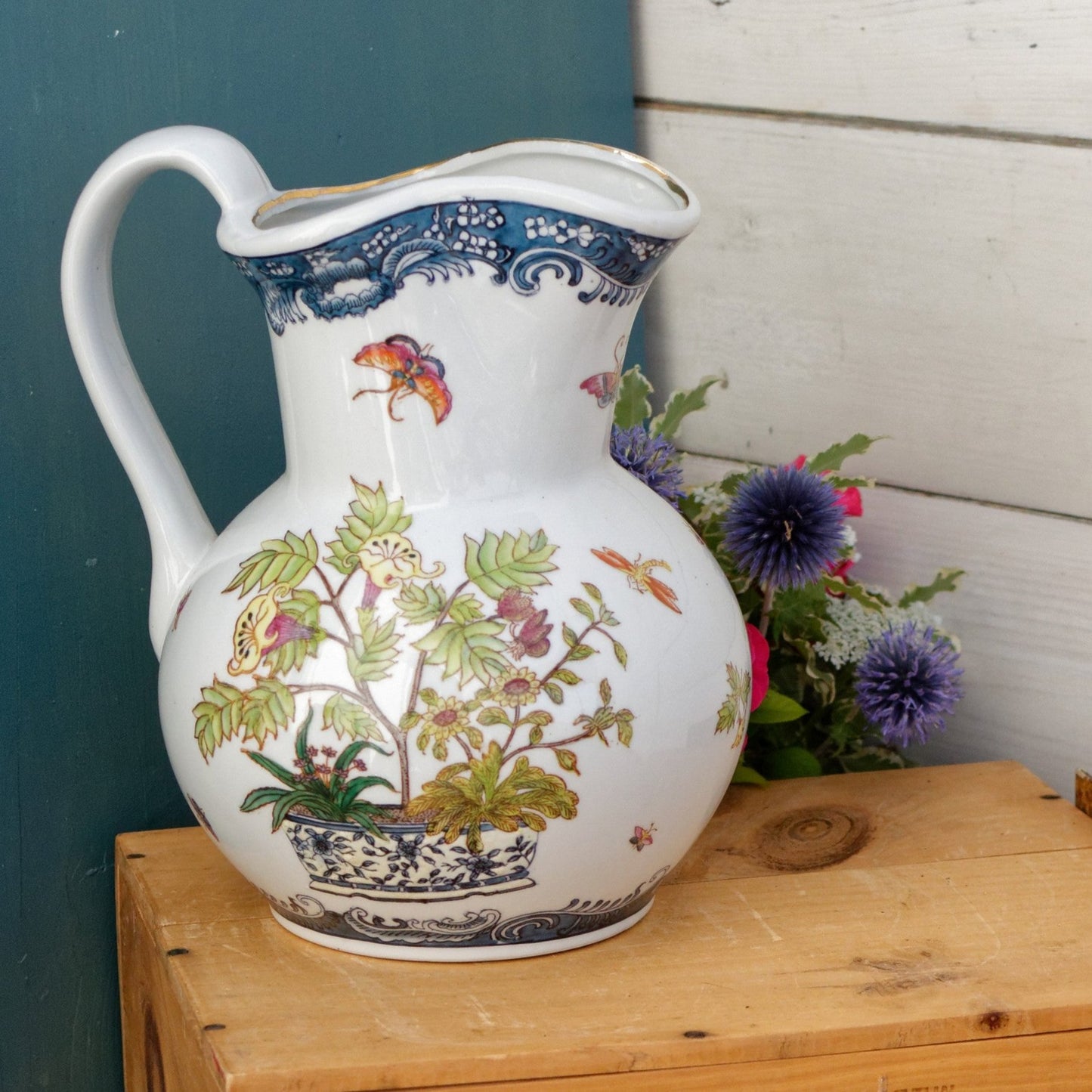 1990s WL Wong Lee 1896 Pottery Vintage Contemporary Chinese HONG KONG Collectible Ceramic Pitcher Jug "BROC"