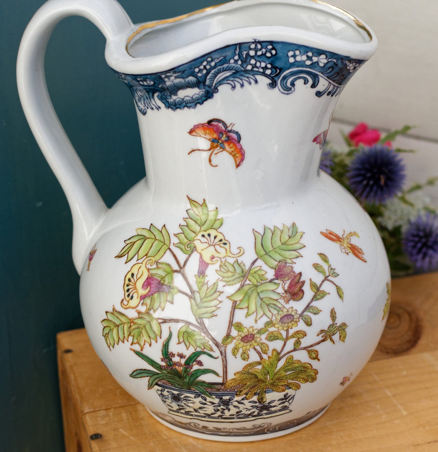 1990s WL Wong Lee 1896 Pottery Vintage Contemporary Chinese HONG KONG Collectible Ceramic Pitcher Jug "BROC"
