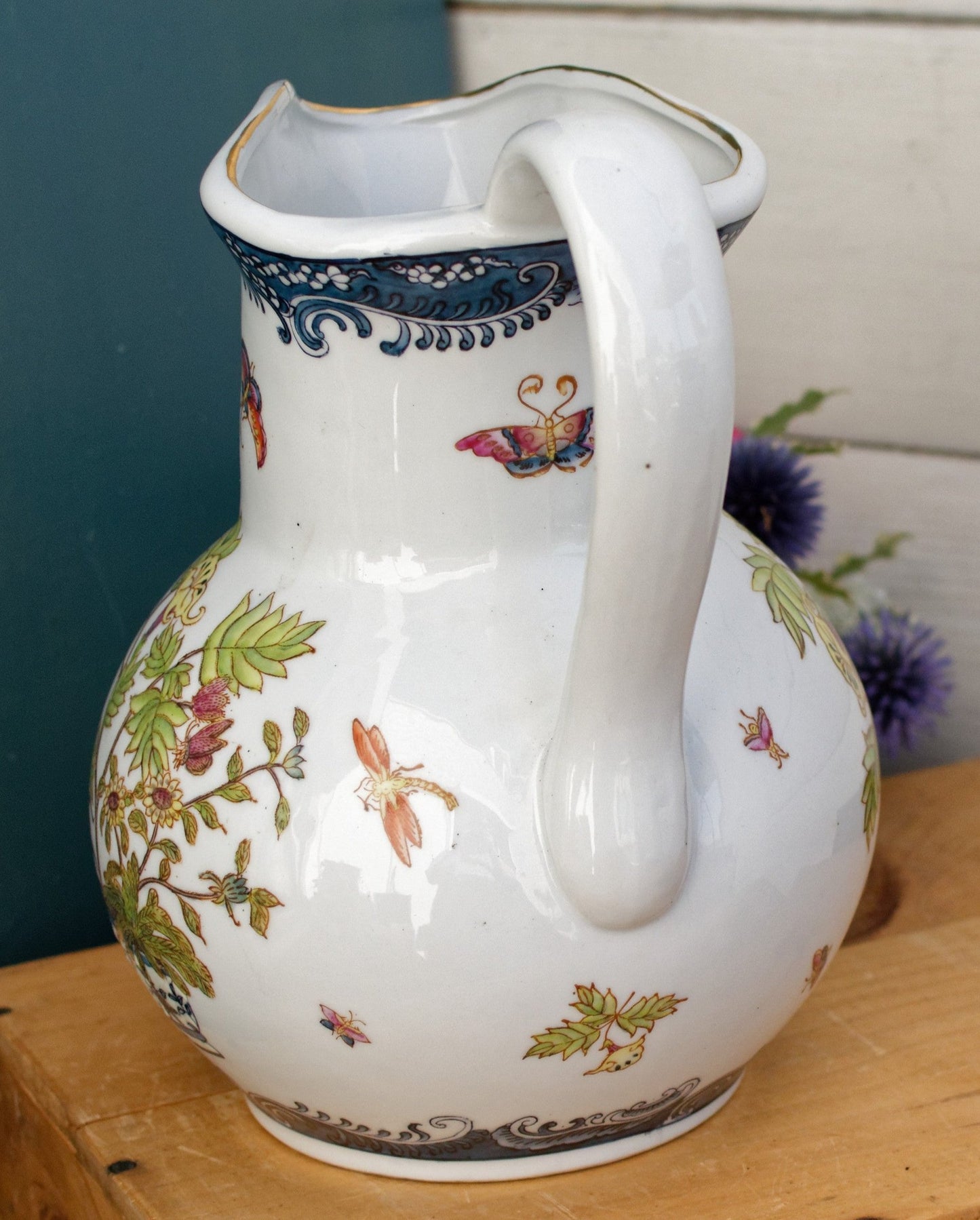 1990s WL Wong Lee 1896 Pottery Vintage Contemporary Chinese HONG KONG Collectible Ceramic Pitcher Jug "BROC"