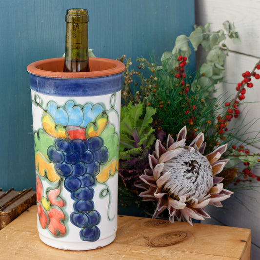 French Vintage Ceramic Terre Cuite Wine Chiller Cooler Block French Seau à Bouteille