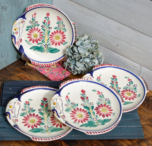 French Fish Shaped Plate HENRIOT HB Quimper Faience 865 DF CR Terre de Fer