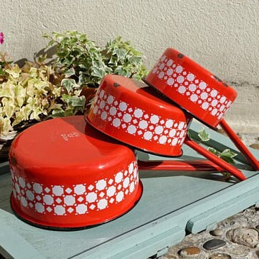 French Enamel Saucepan Set