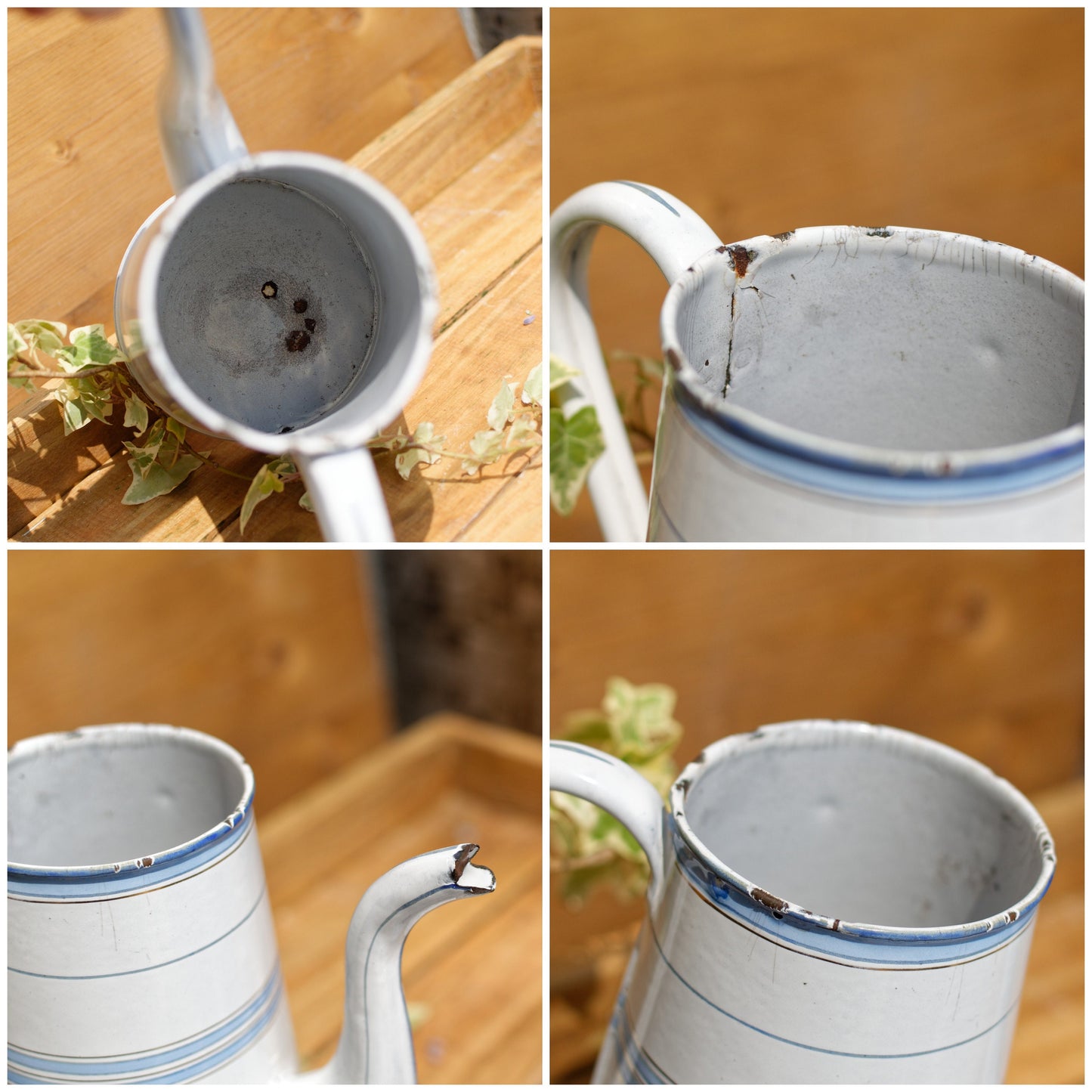 French Enamel Cafetiere Coffee Pot