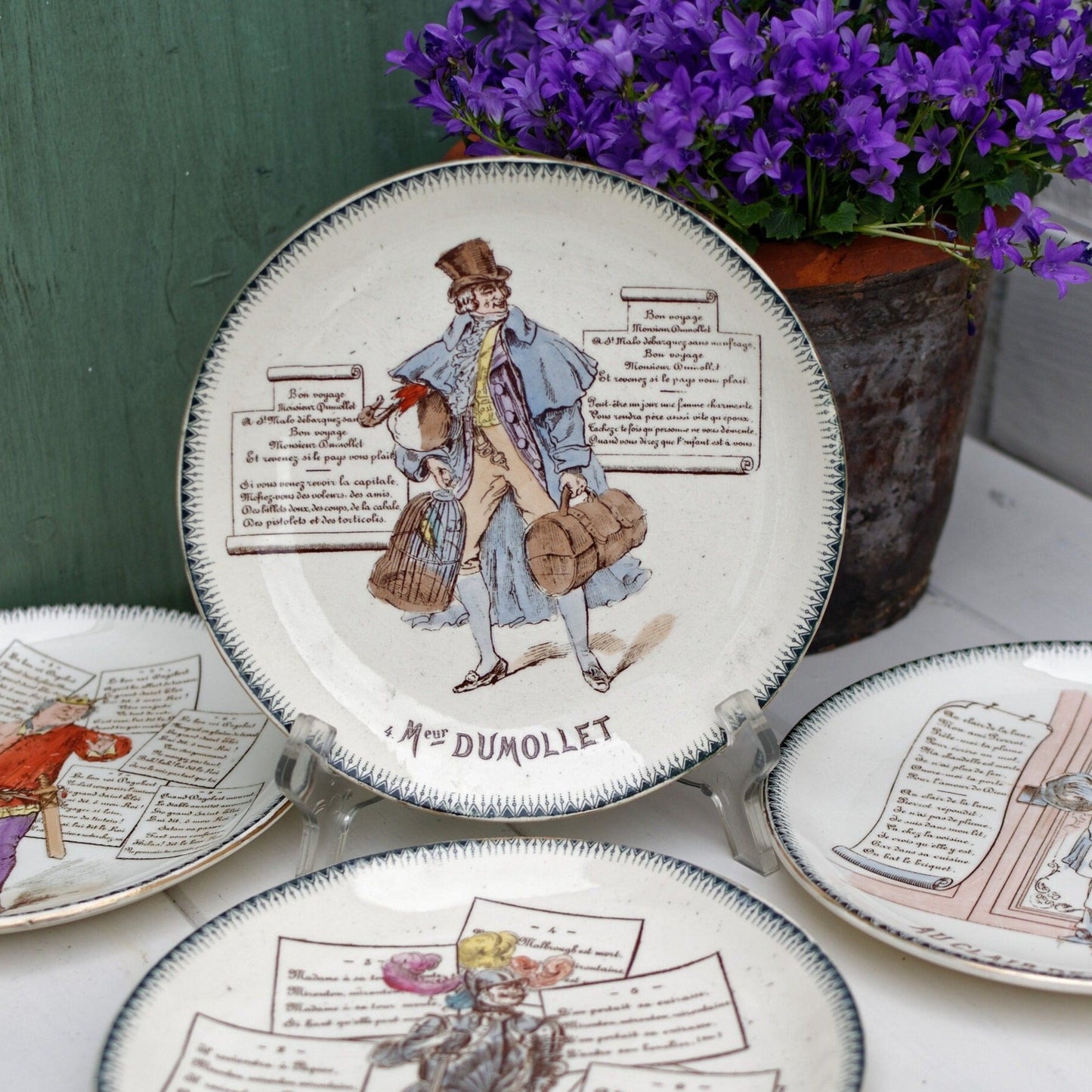 French Talking Plate Musical Plate Choisy-le-Roi terre de fer HB & cie terre de fer