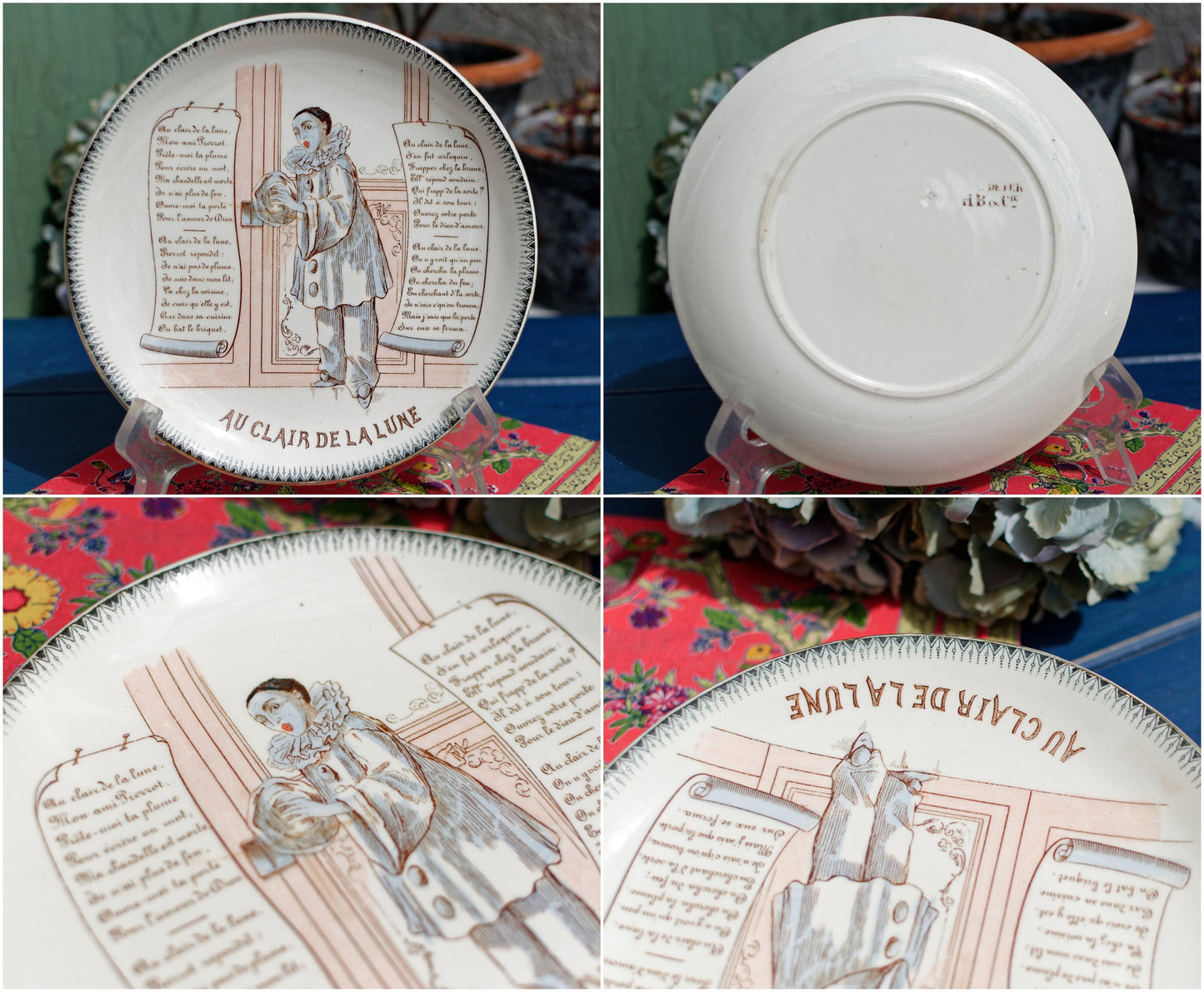 French Talking Plate Musical Plate Choisy-le-Roi terre de fer HB & cie terre de fer