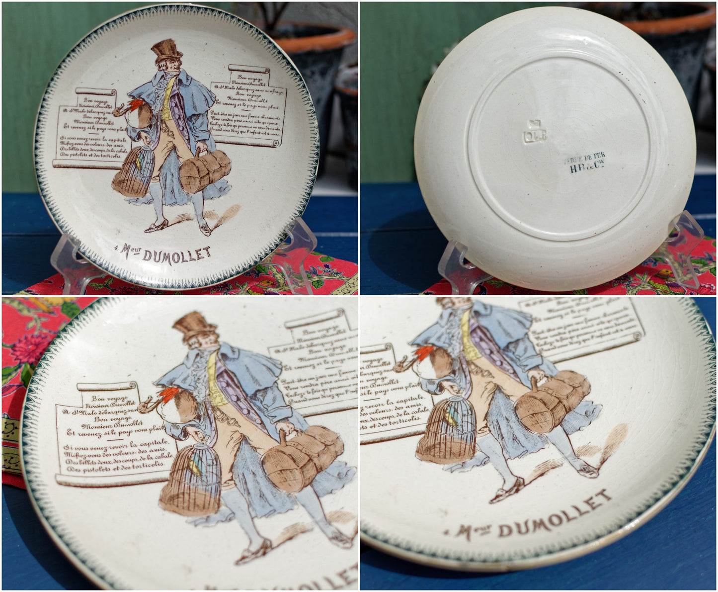 French Talking Plate Musical Plate Choisy-le-Roi terre de fer HB & cie terre de fer