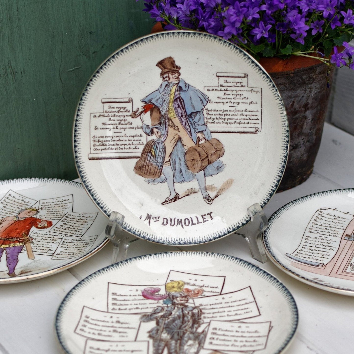 French Talking Plate Musical Plate Choisy-le-Roi terre de fer HB & cie terre de fer