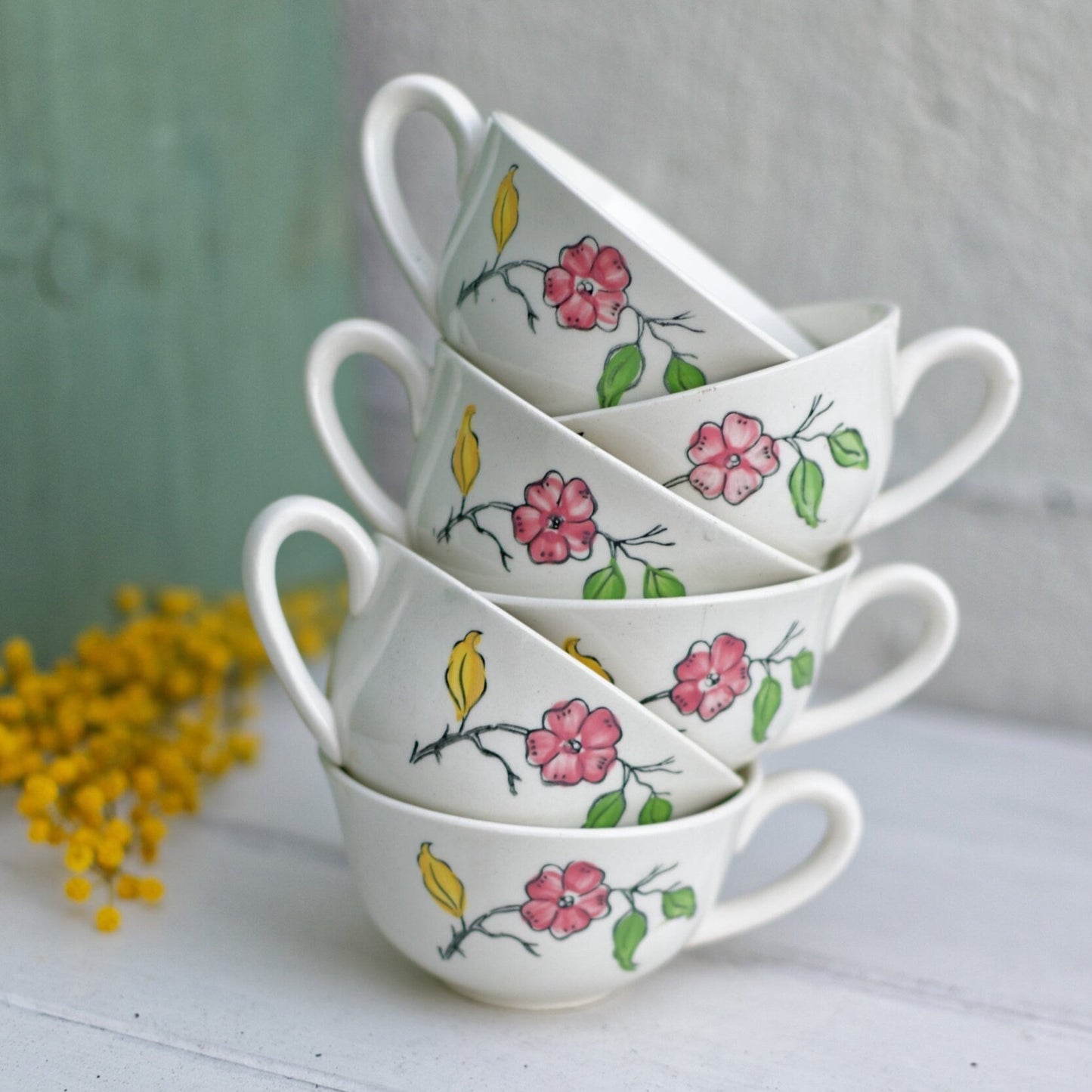 French Ironstone Coffee tea cup Tasse GIEN Terre de Fer