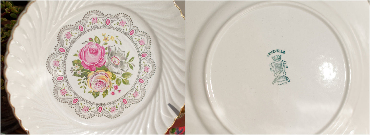 French Ironstone Plate Lunéville, K&G, (Keller et Guérin) Tradition, Depuis 1731, France