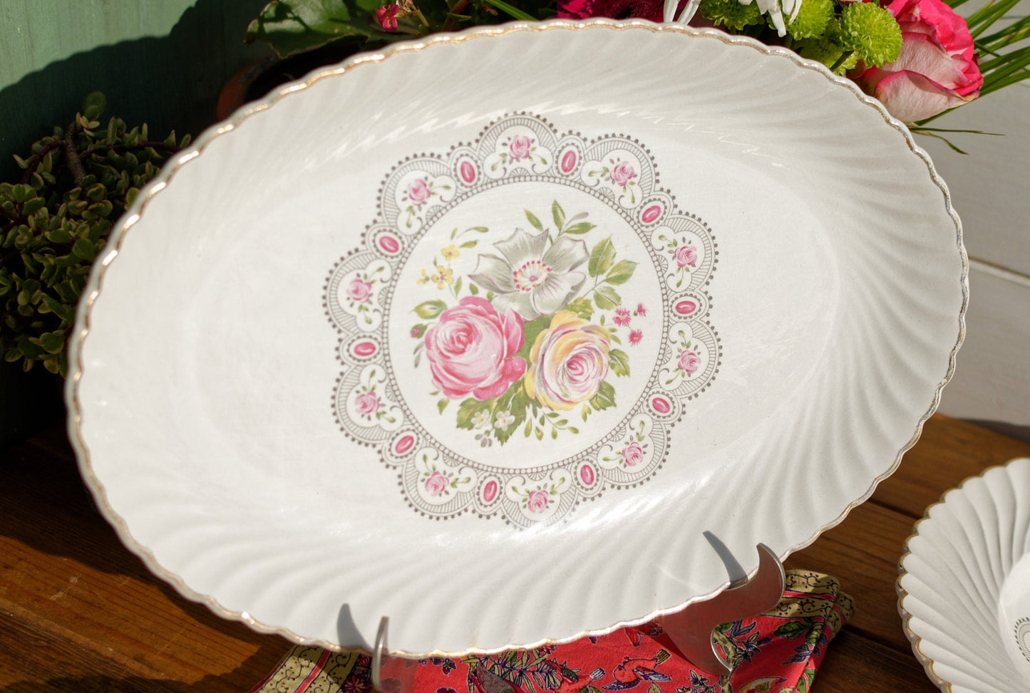 French Ironstone Serving Plate Lunéville, K&G, (Keller et Guérin) Tradition, Depuis 1731, France