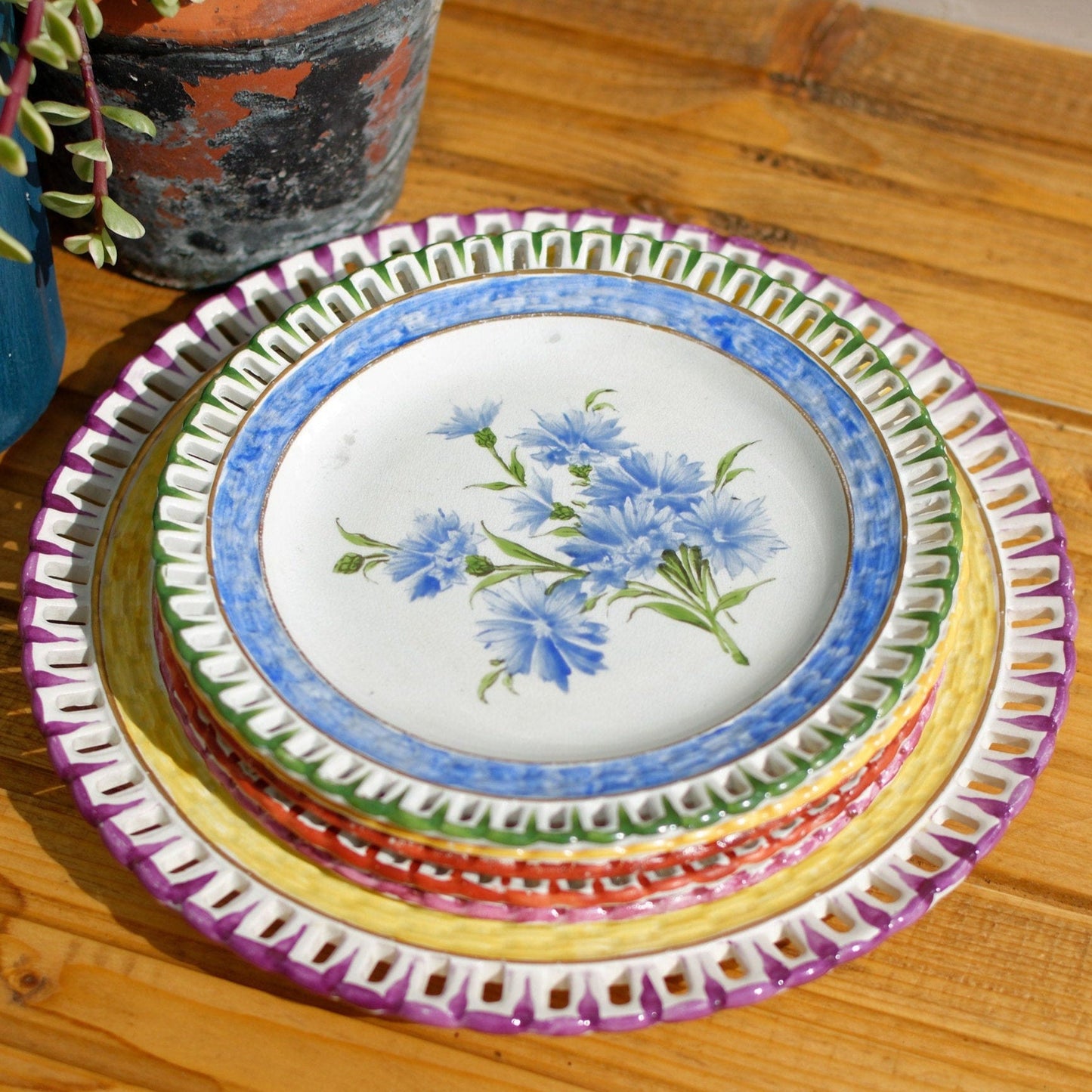 French Ironstone Plate K&G (Keller et Guérin) Porcelaine de Lunéville France Nelly Kelly Terre de Fer