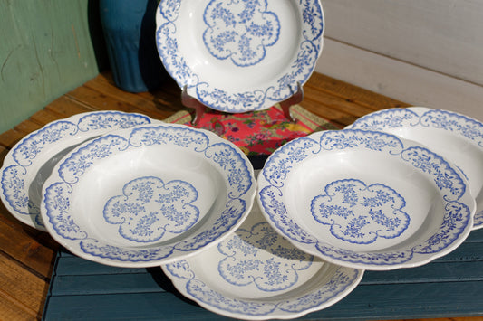 French Ironstone Blue Transferware Plate CORDOUE DIGOIN Sarreguemines France Terre de Fer