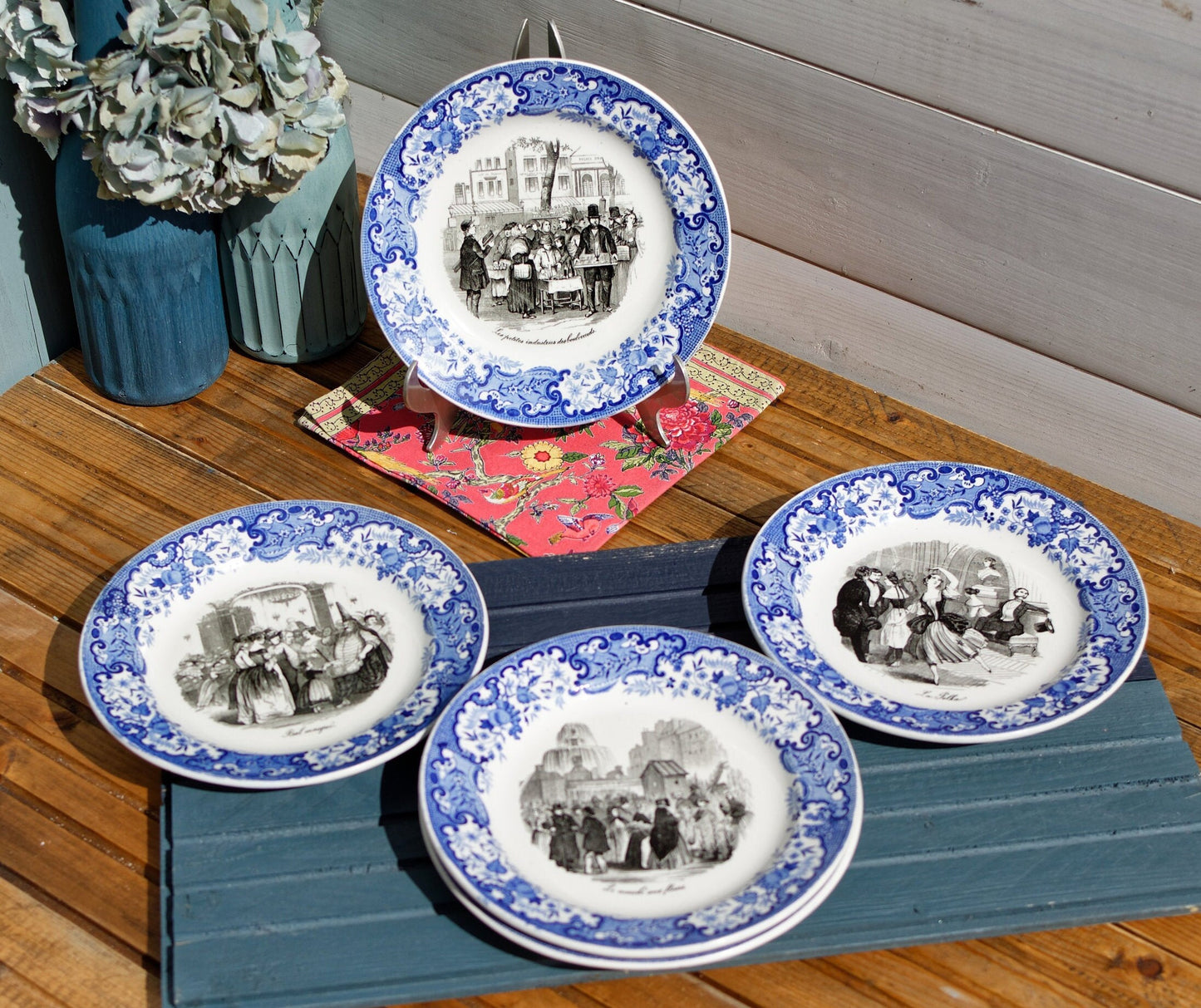 French Ironstone Talking Plate Medaille D'or 1844 Sarreguemines U&C Terre de Fer