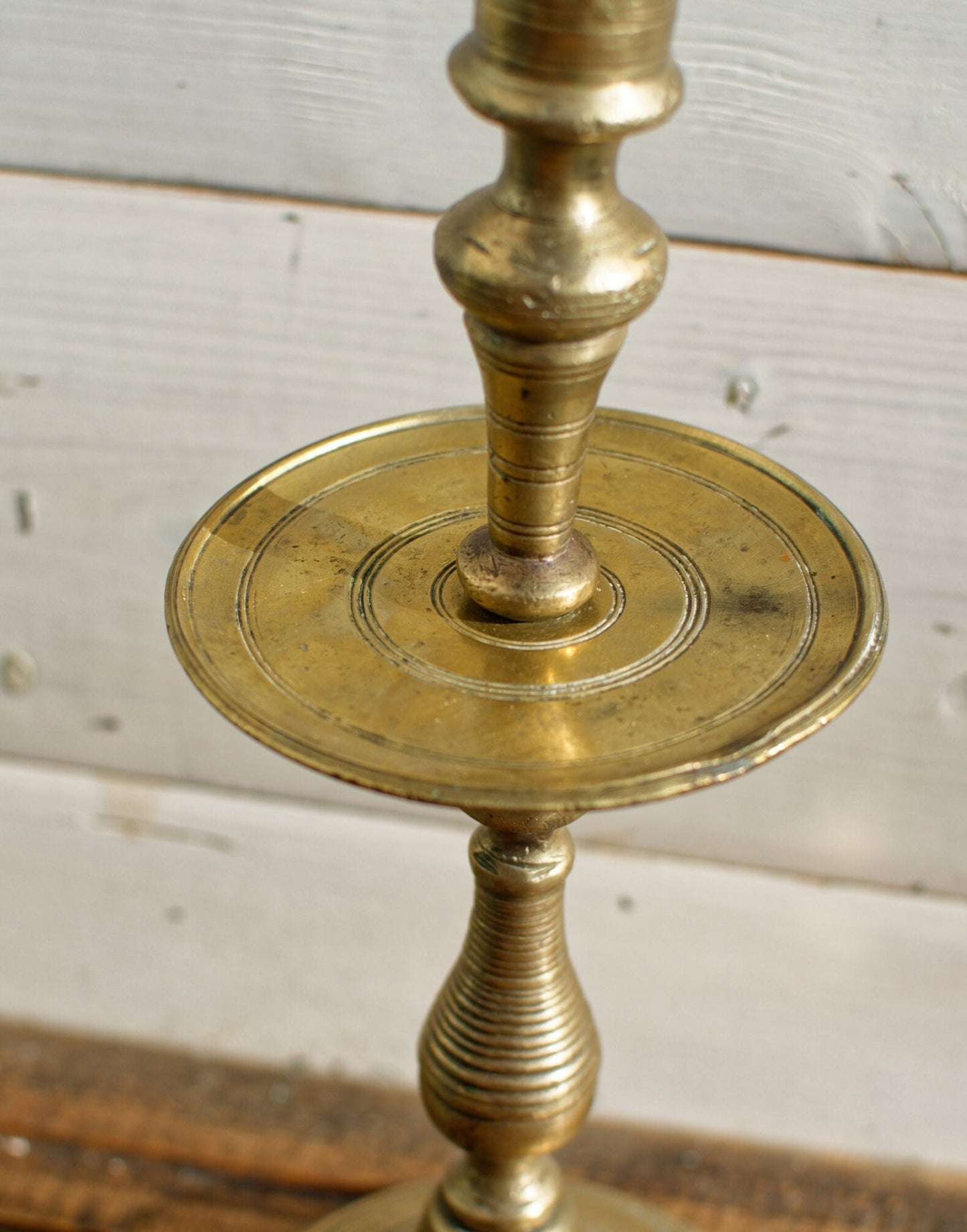 French Antique Handmade Bronze Brass Candle Holder