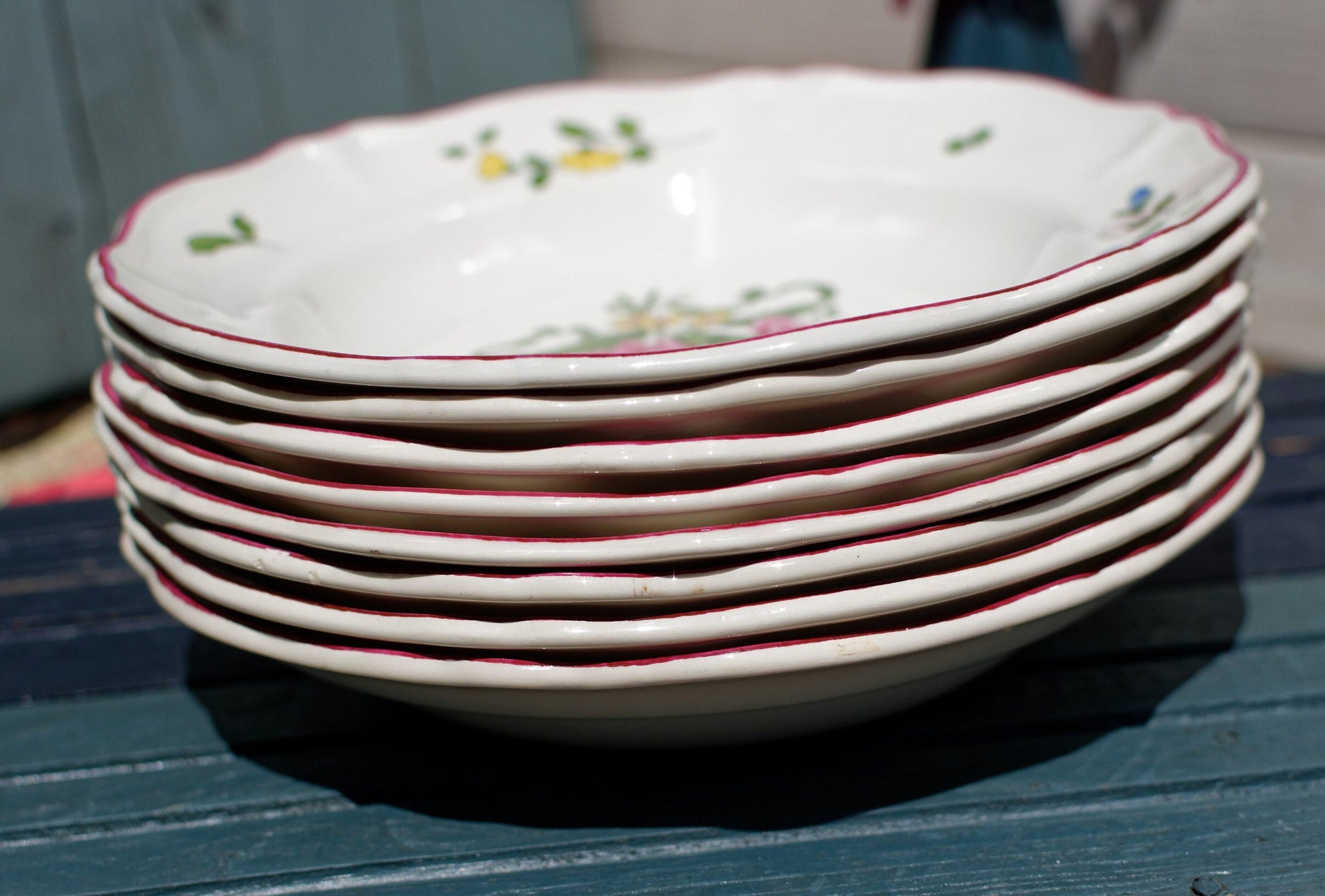 French Ironstone Soup Plate Vieux Saint AMAND 1713 FRANCE Terre de Fer