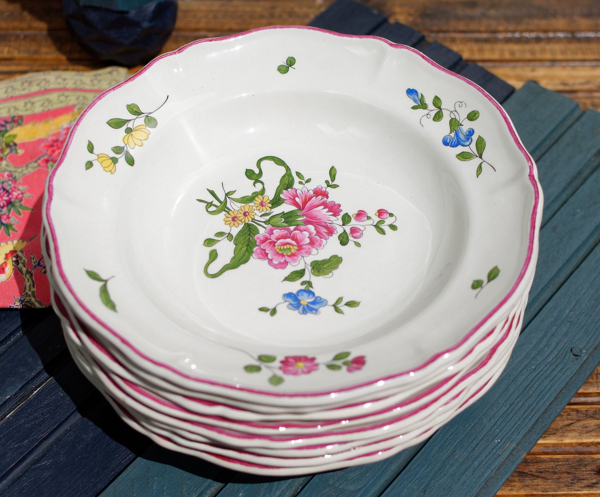 French Ironstone Soup Plate Vieux Saint AMAND 1713 FRANCE Terre de Fer