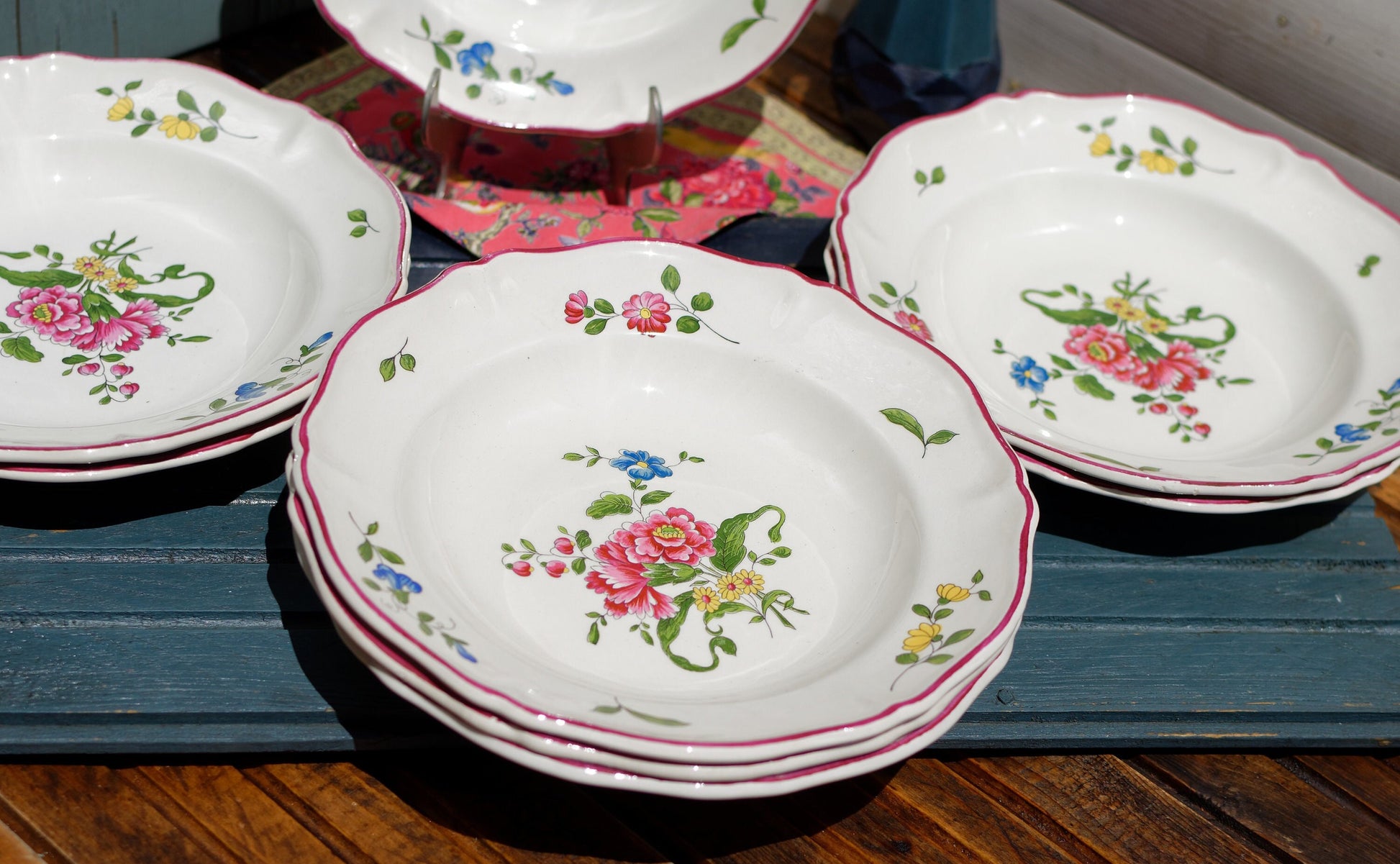 French Ironstone Soup Plate Vieux Saint AMAND 1713 FRANCE Terre de Fer