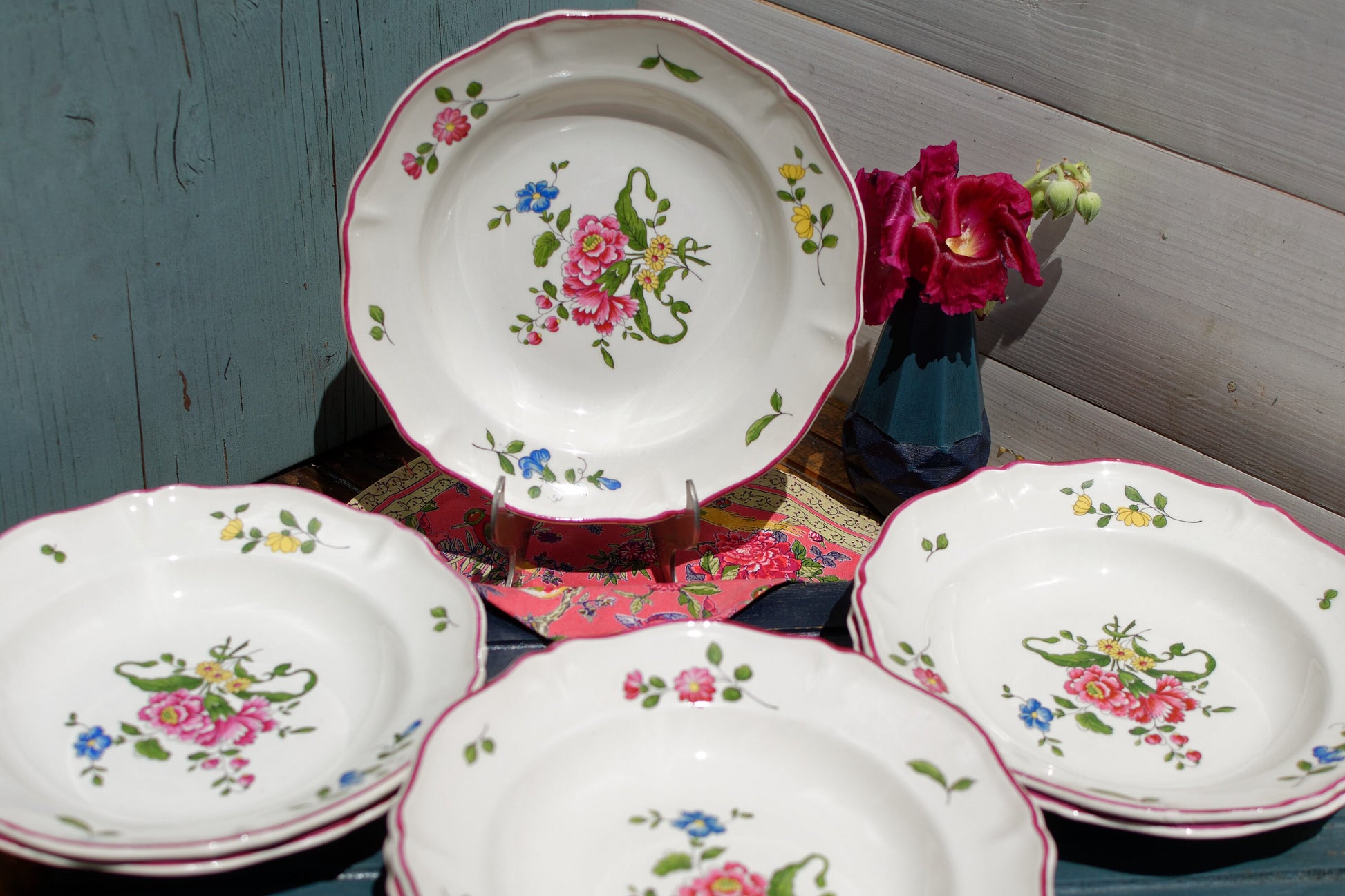 French Ironstone Soup Plate Vieux Saint AMAND 1713 FRANCE Terre de Fer