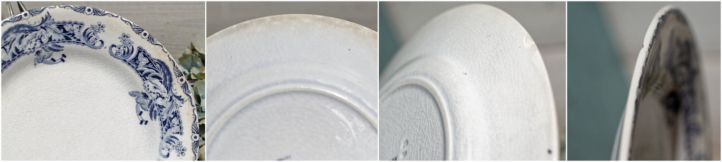 French Ironstone Small Plate Service Ceylan Creil et Montereau Labrador depose terre de fer